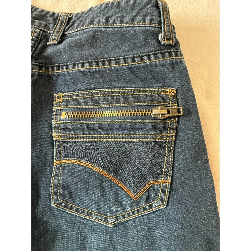 Route 66‎ Straight Fit Denim Shorts Mens 30 Blue Dark Wash Zip Pocket Cotton